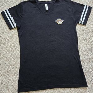 Mc Donalds Hamburglar Black V-Neck T-Shirt with Striped Sleeves